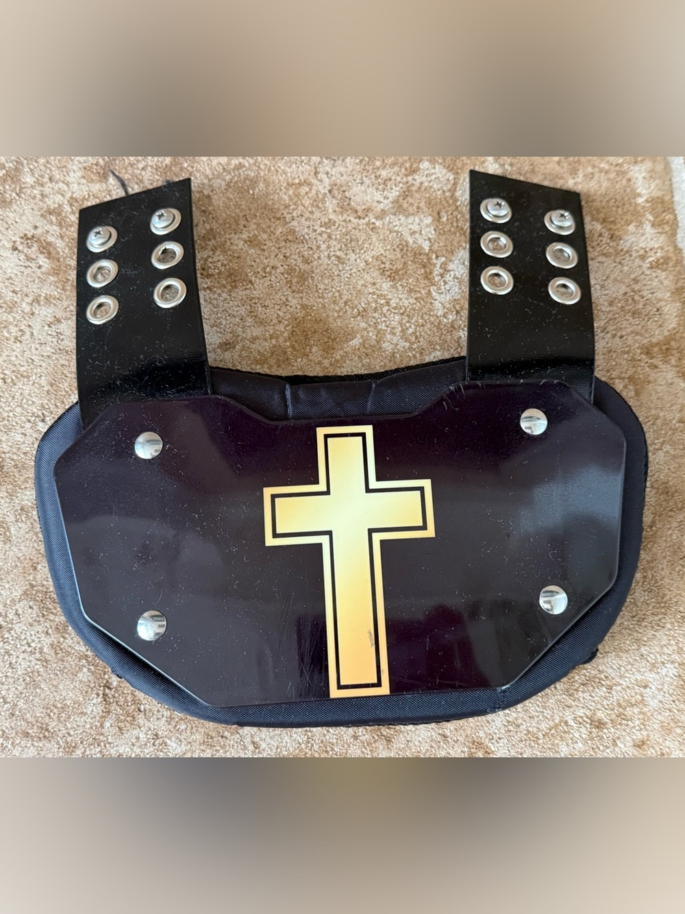 Kid’s football back plate, Gold cross